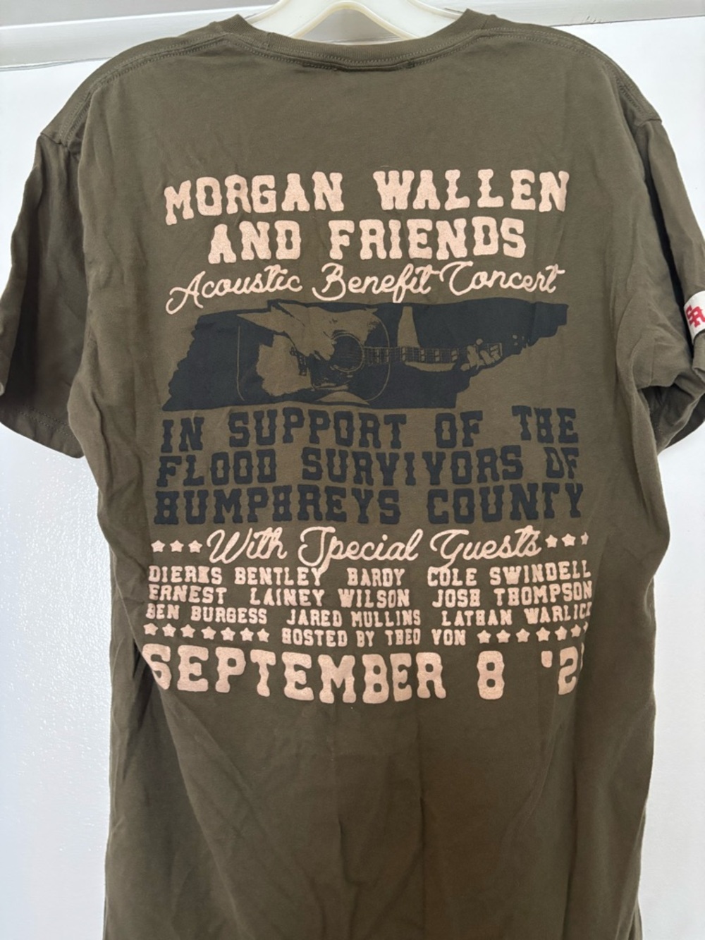 Morgan Wallen And Friends Olive Graphic Concert Tee